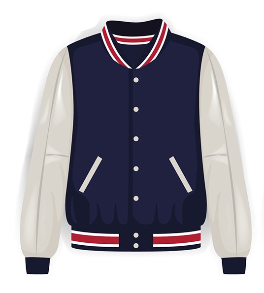 senior school varisty jacket blue and white in Dubai UAE